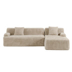 Cloud-Ecksofa, modernes Polstersofa mit 2 Zierkissen, frei kombinierbares Sofa, modulares L-förmiges Ecksofa
