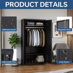 72in Heavy Duty Steel Wardrobe Cabinet with Lock, Metal Garage Storage Cabinets, Metal Cabinet Storage for Home, Bedroom, Office, Closet