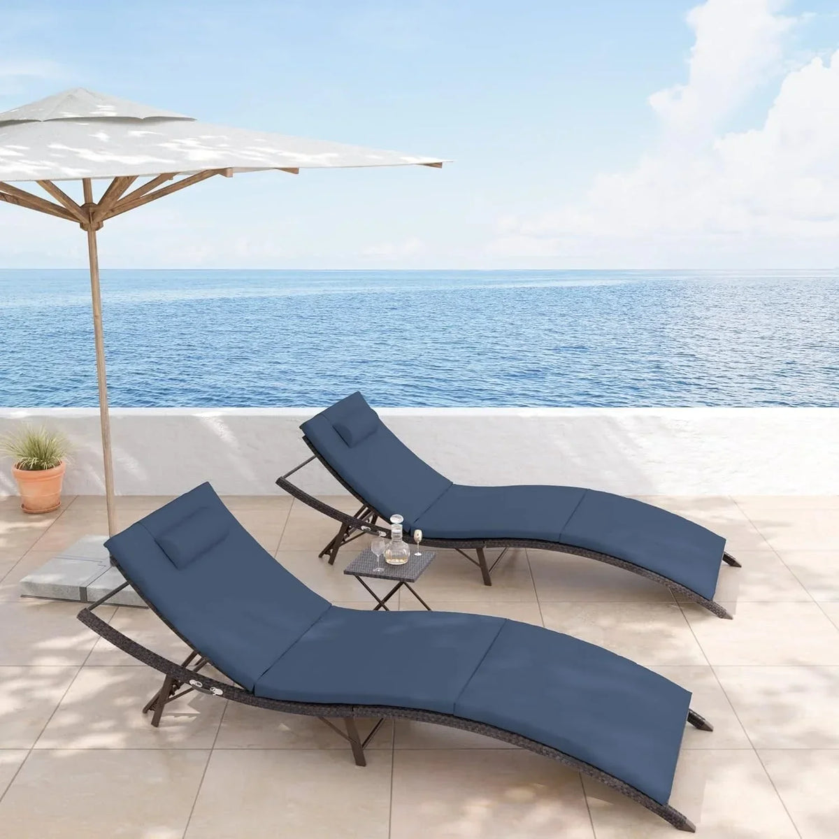 Kullavik 3-teiliges Outdoor-Loungesessel-Set