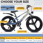 NAYSAYE 20-Zoll-Mountainbike für Kinder mit 7-Gang-Schaltung und Rahmen aus Magnesiumlegierung für Jungen und Mädchen von 8 bis 12 Jahren, 57.09*21.65*29.92
