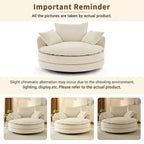 360 Swivel Accent Chair, Barrel Chair Swivel Round Sofa Chair with Cushion for Living Room