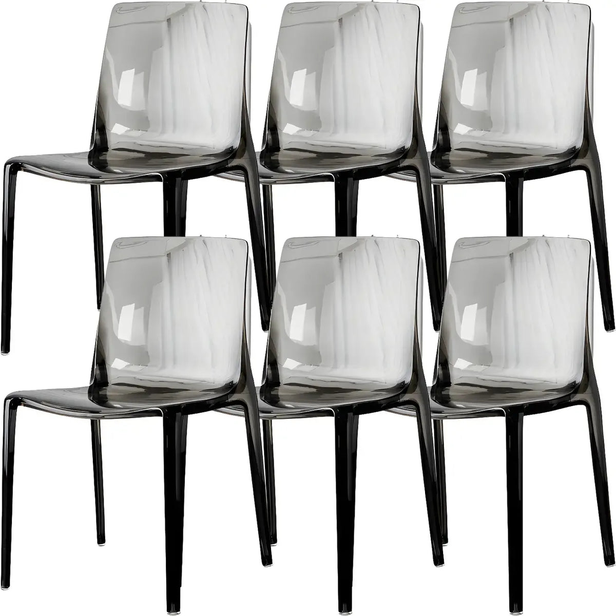Amber Acrylic Armless Low Back Dining Chair