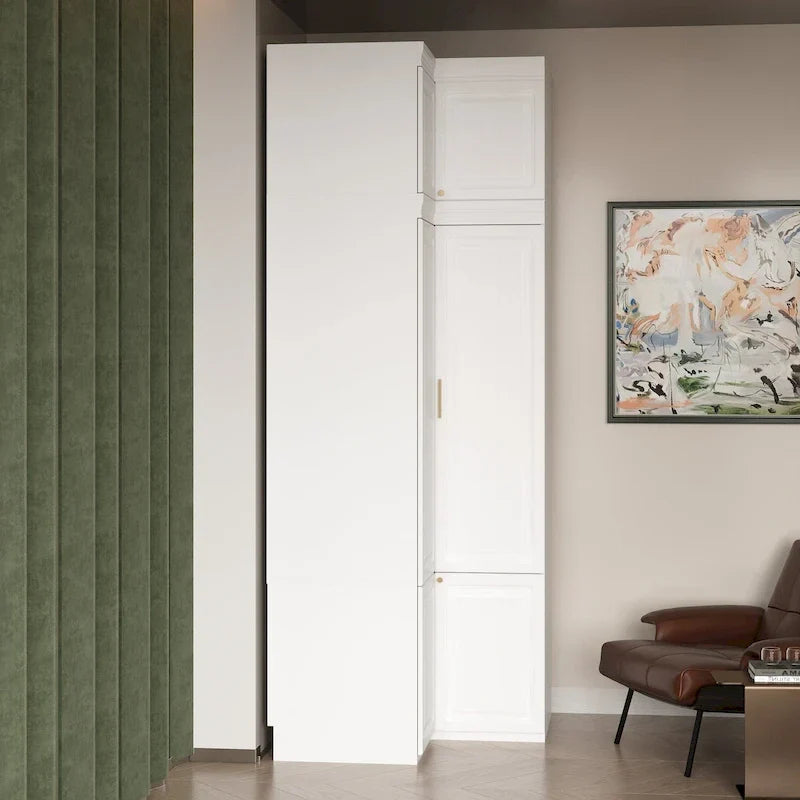 Armoire-penderie de 93,9/74,2 pouces de hauteur avec espace de suspension, tiroirs et rangements