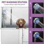 Baignoire de toilettage réglable pour animaux en acier inoxydable de 50' W avec rampe à marches