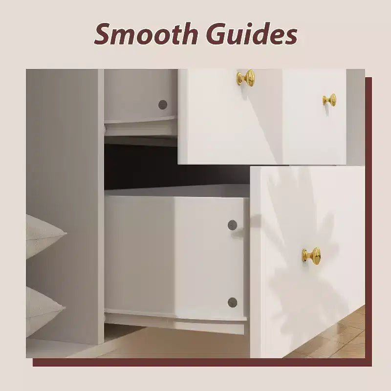 Armoire Hitow avec 2 grands tiroirs, espace central pour vêtements suspendus et miroir, style minimaliste