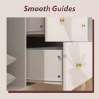 Armoire Hitow avec 2 grands tiroirs, espace central pour vêtements suspendus et miroir, style minimaliste