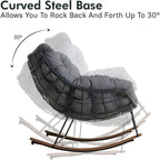 Fauteuil à bascule géant pour terrasse, fauteuil œuf freestyle d’intérieur et d’extérieur avec coussin, fauteuil lounge moderne rembourré pour le jardin et la cour