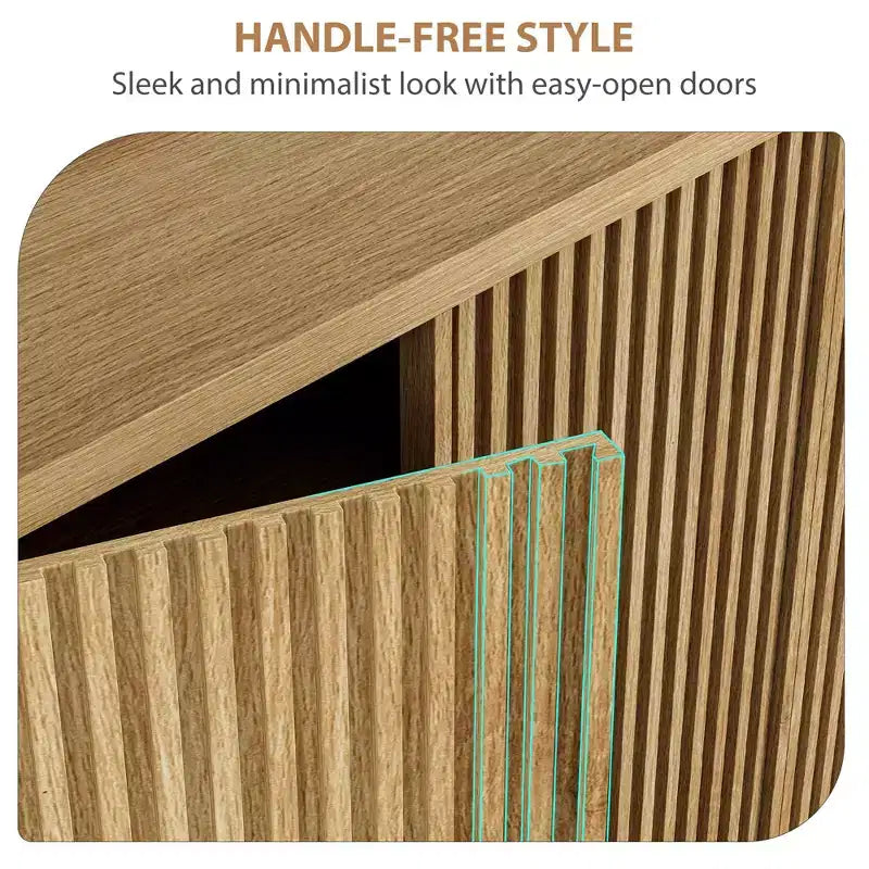 Meuble à chaussures avec porte à cannelures et étagères réglables pour l’entrée ou le salon