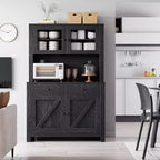 Meuble garde-manger de cuisine avec support pour micro-ondes, vaisselier avec buffet et étagères réglables, pour la cuisine et la salle à manger