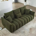 GDFStudio Alanna 79,5 modernes 3-Sitzer-Sofa mit Teddy-Stoffbezug und Kissen
