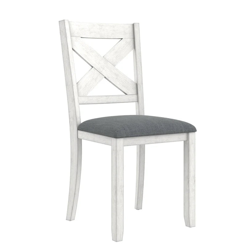 VECELO Esszimmerstühle aus Massivholz mit Sitzfläche aus Leinenstoff, Esszimmerstuhl-Set mit 2/4/6 Stühlen