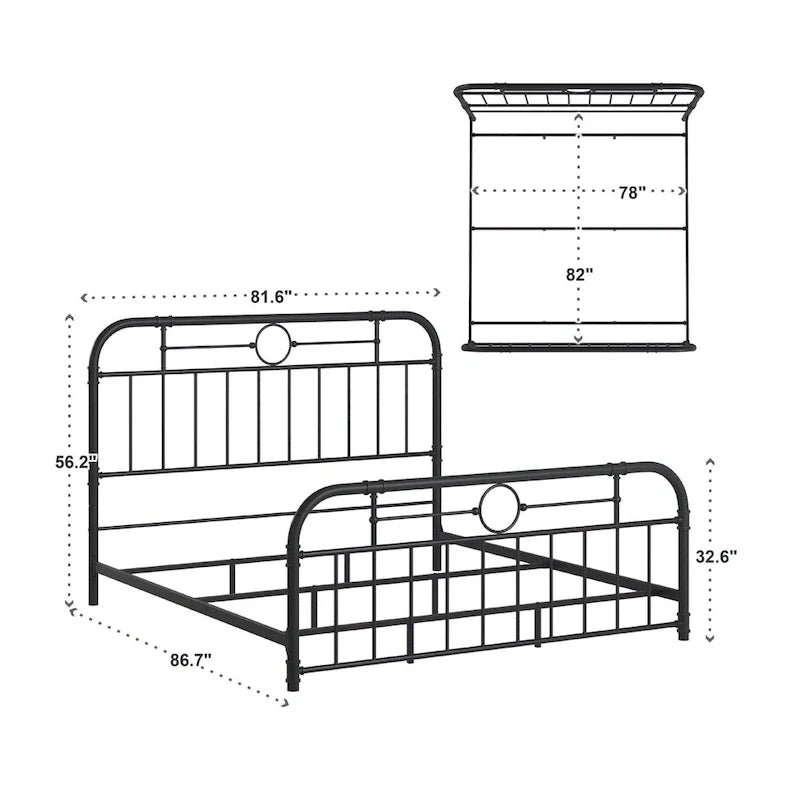 Black Metal Bed