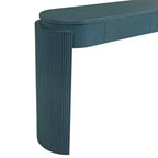 Merax Modern Oval-Top Console Table with Fluted Curved Legs & Dual Hidden Drawers