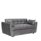 64.96 Velvet 3-in-1 Convertible Sofa Bed with Adjustable Back, Storage Pocket, and 500lb Weight Capacity