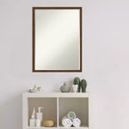 Carlisle Narrow Petite Bevel Wood Bathroom Wall Mirror, 19"x25"