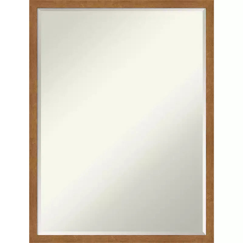 Amanti Art Carlisle Narrow Petite Bevel Wood Bathroom Wall Mirror