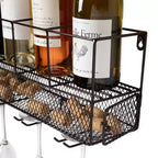 Wall Mounted Wine Shelf & Stemware Rack, Wood