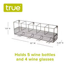 Wall Mounted Wine Shelf & Stemware Rack, Wood