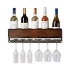 True Wall Mounted Wine Shelf & Stemware Rack, Wood