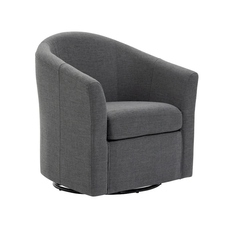 Ensemble de 2 fauteuils tonneau pivotants modernes rembourrés, fauteuils d’appoint pour salon