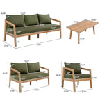 Christopher Knight Home Sunny Modernes 5-teiliges Sitzset aus Akazienholz mit rechteckigem Tisch mit Lattenplatte und 7 Sitzplätzen