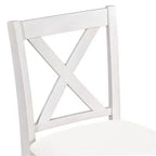 Homy Casa 5-delige eettafel- en stoelenset op aanrechthoogte met opbergplanken, wit en walnoot, moderne landelijke stijl