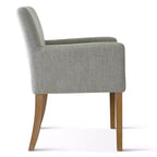 Set van 6 gestoffeerde eetkamerstoelen met armleuningen, moderne linnen fauteuils met houten poten, accentstoelen voor eetkamer en woonkamer - Panipeachy