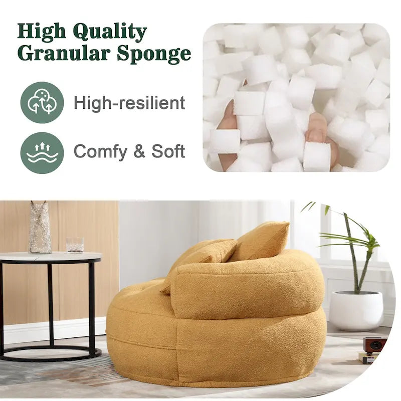 Round Lazy Sofa Chair ?C White/Blue/Grey/Yellow/Orange/Rose Red/Navy/Green, Single & Couple Seat