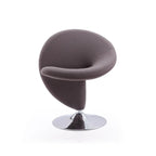 Fauteuil d’appoint pivotant Manhattan Comfort Curl en chrome et mélange de laine (lot de 2)