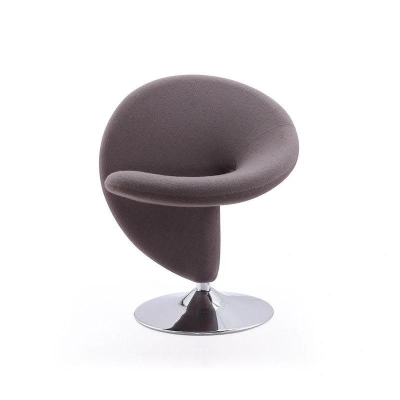 Fauteuil d’appoint pivotant Manhattan Comfort Curl en chrome et mélange de laine (lot de 2)