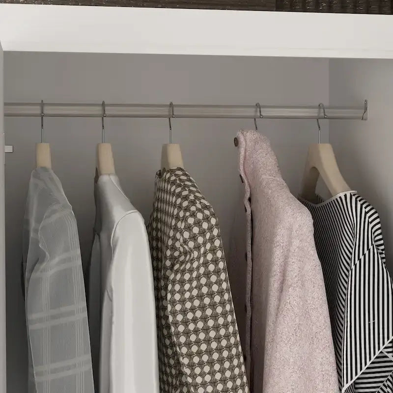 Armoire-penderie de 93,9/74,2 pouces de hauteur avec espace de suspension, tiroirs et rangements