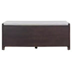 Banc de rangement rustique en bois Whisen, banc à chaussures pour entrée avec coussin amovible et étagères réglables