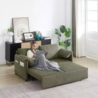 64,5 3-in-1-Schlafsofa aus Cord mit ausziehbarem Bett