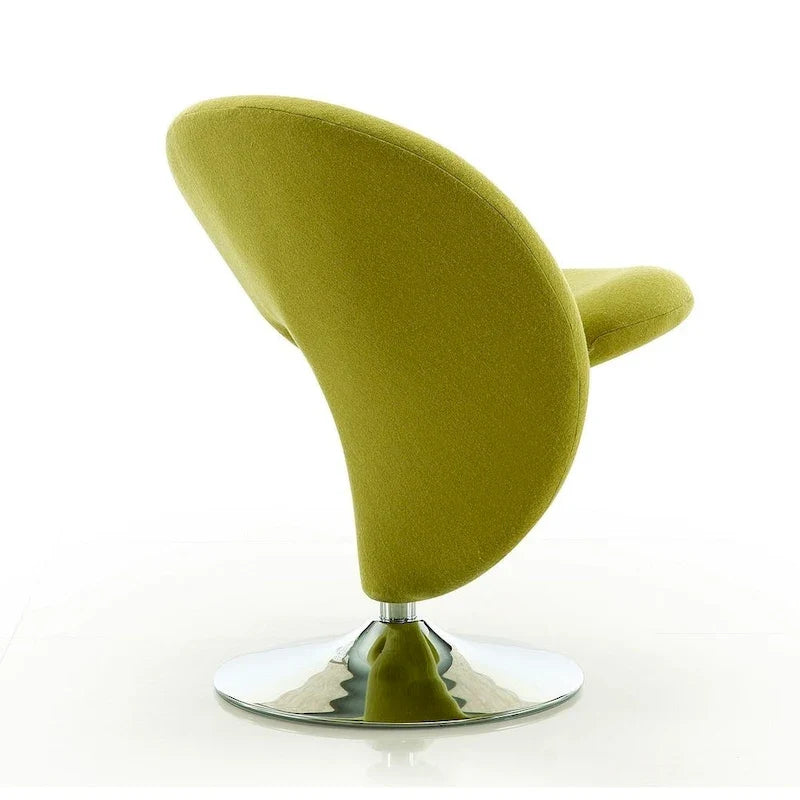 Fauteuil d’appoint pivotant Manhattan Comfort Curl en chrome et mélange de laine (lot de 2)