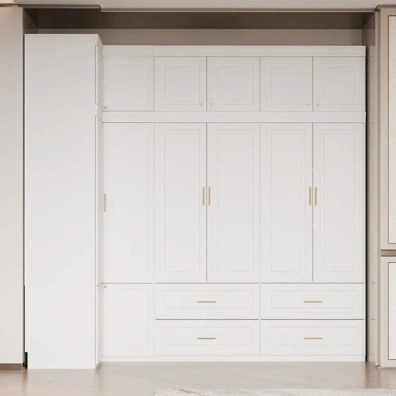 Armoire-penderie de 93,9/74,2 pouces de hauteur avec espace de suspension, tiroirs et rangements