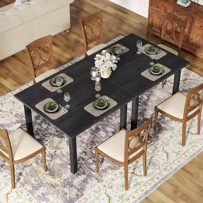 39.4 Inches Square 2-4 People Dining Table with Solid Wood Legs for Living Room Dining Room