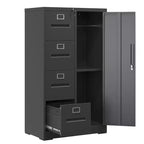 Metal Storage Vertical Filing Cabinet with Lock, Steel File Locker with 4 Drawers