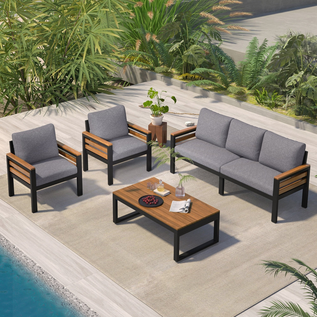 4-delige loungeset voor buiten