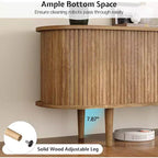 AMERLIFE tv-meubel voor 70-inch tv met poten van massief hout, moderne tv-console in mid-century-stijl met tambourdeur
