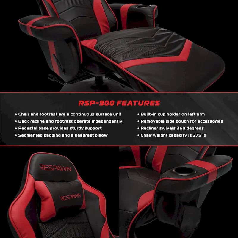 Fauteuil de gaming inclinable avec repose-pieds
