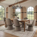Set aus 6 modernen, um 360° drehbaren, armlehnenlosen Esszimmerstühlen mit Sockelbasis, eleganten Akzentstühlen für Küche, Esszimmer oder Büro – Panipeachy