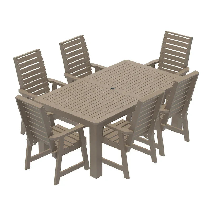 HIGHWOOD PROFESSIONAL 7-teiliges Garten-Ess-Set 42x72