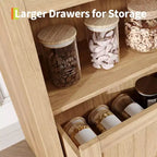 72 Arched Bookshelf with Storage Drawer, Modern 6-Tier Wood Display Cabinet with Open Shelves and Bottom Drawer, Curved Cabinet Door
