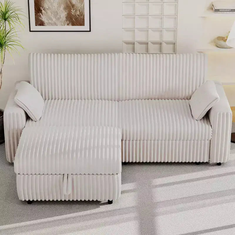 Canapé sectionnel modulaire en velours côtelé Dyonery avec housses lavables