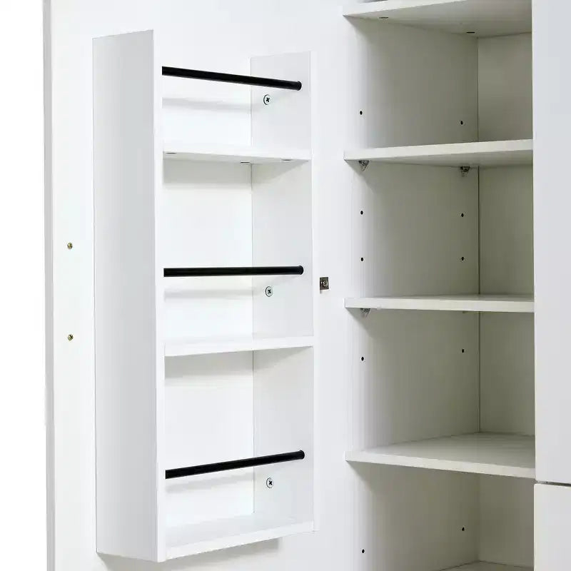 Whisen vrijstaande keukenkast van 71 inch hoog, grote opbergkast voor eetkamer met 6 deuren, verstelbare planken