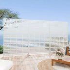 MAYEERTY 72x47 White Outdoor Natural Privacy Panel Screen, 6 Piece Set Natural Folding Divider for Backyard and Garden
