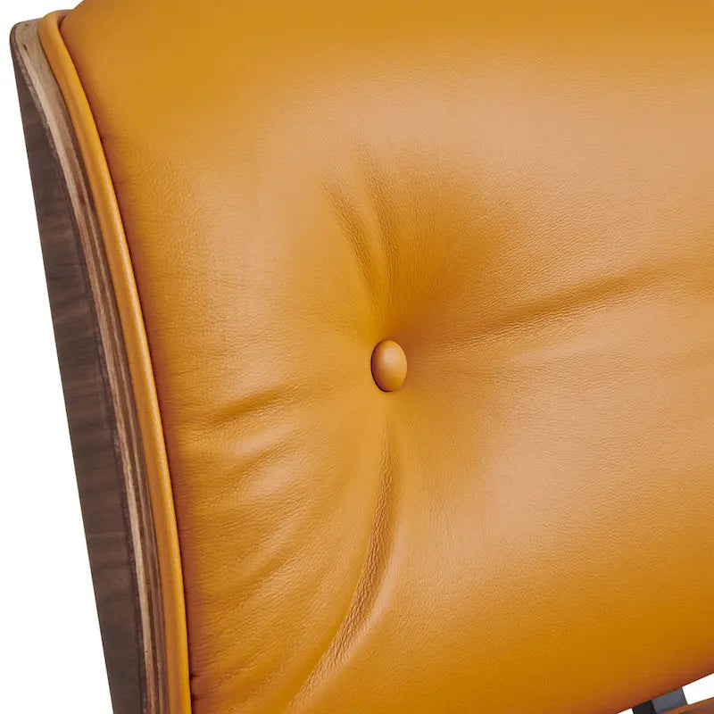 Leren loungefauteuil in mid-century-modern stijl, relaxfauteuil