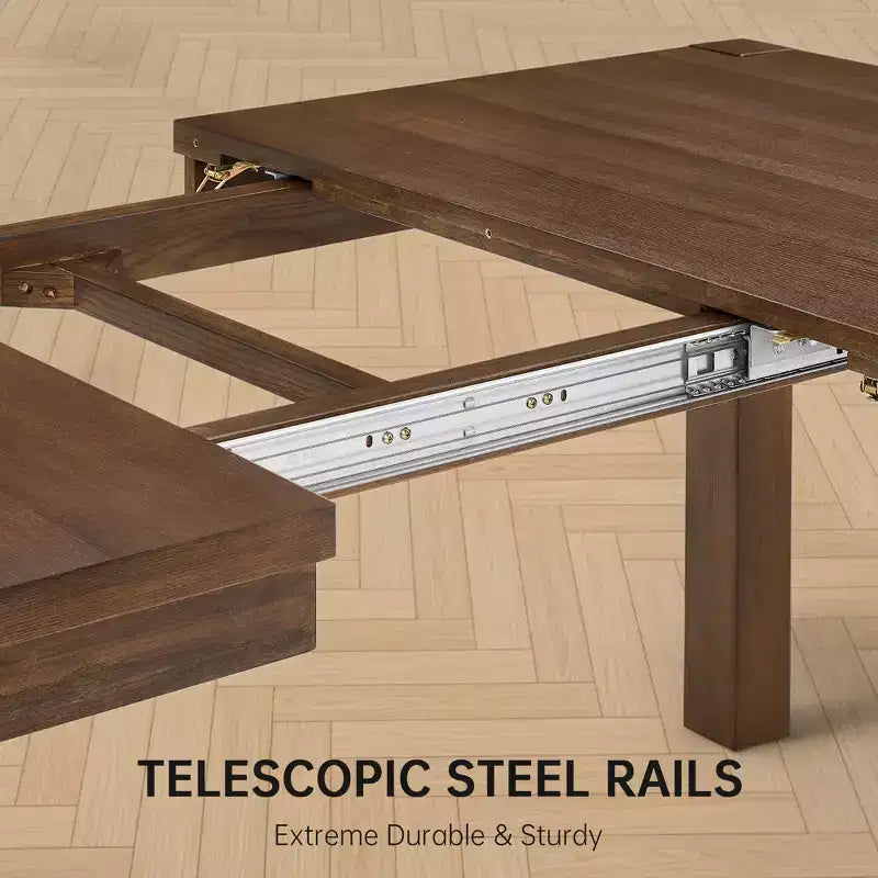 Ensemble de salle à manger moderne - table de 80 et 6 chaises rembourrées, structure en bois massif, capacité de la table de 400 lb, montage facile