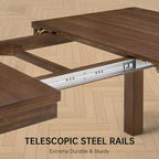Ensemble de salle à manger moderne - table de 80 et 6 chaises rembourrées, structure en bois massif, capacité de la table de 400 lb, montage facile