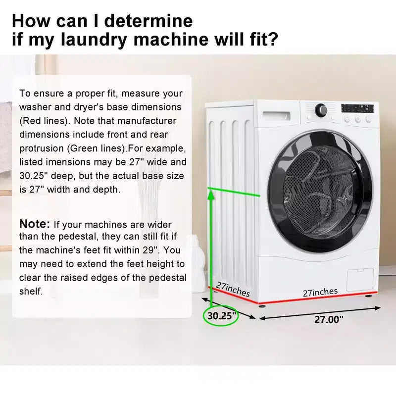 Black / White Heavy-Duty Metal Washer & Dryer Pedestal Stand ?C Single Unit, Anti-Vibration